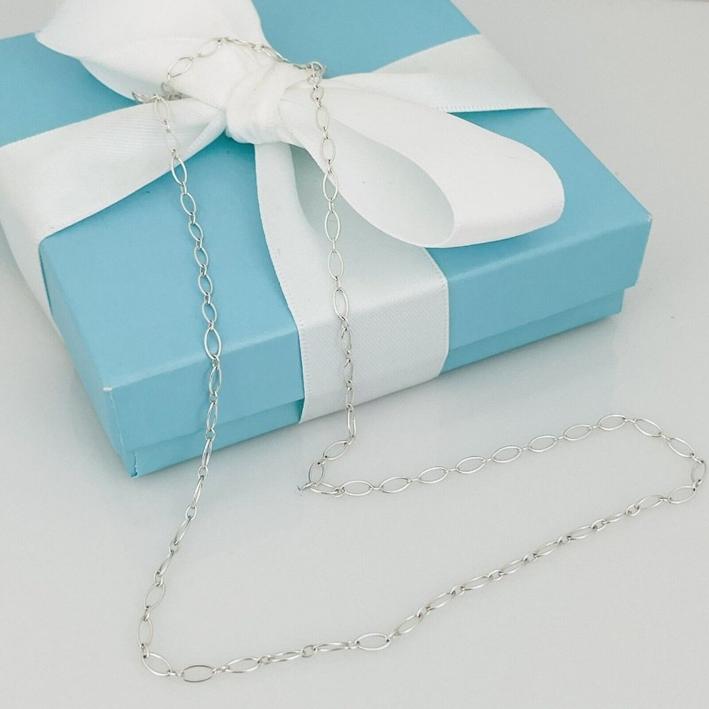 31" RARE Tiffany & Co Oval Link Chain Necklace in Sterling Silver AUTHENTIC - Picture 2 of 6